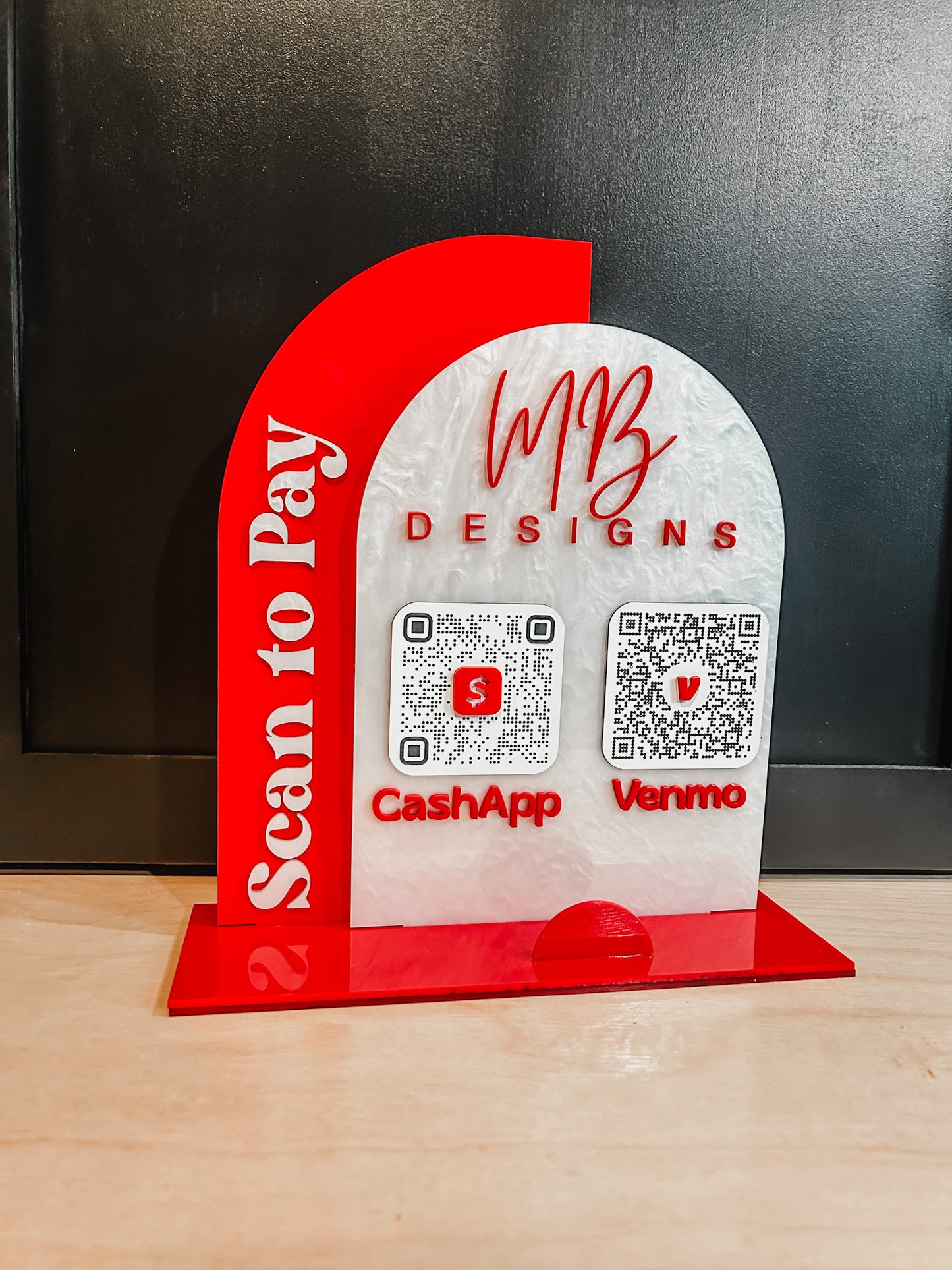 Scan to pay QR Code - Sign & Business Card Holder
