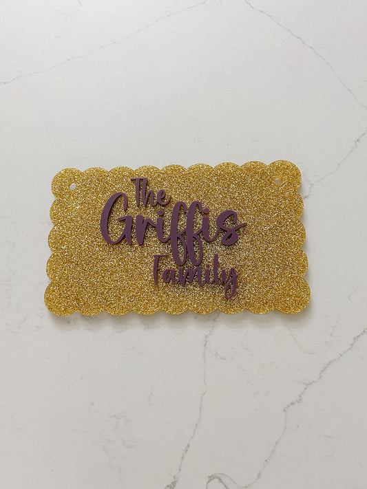 Scalloped - Rectangle - Stroller Tag