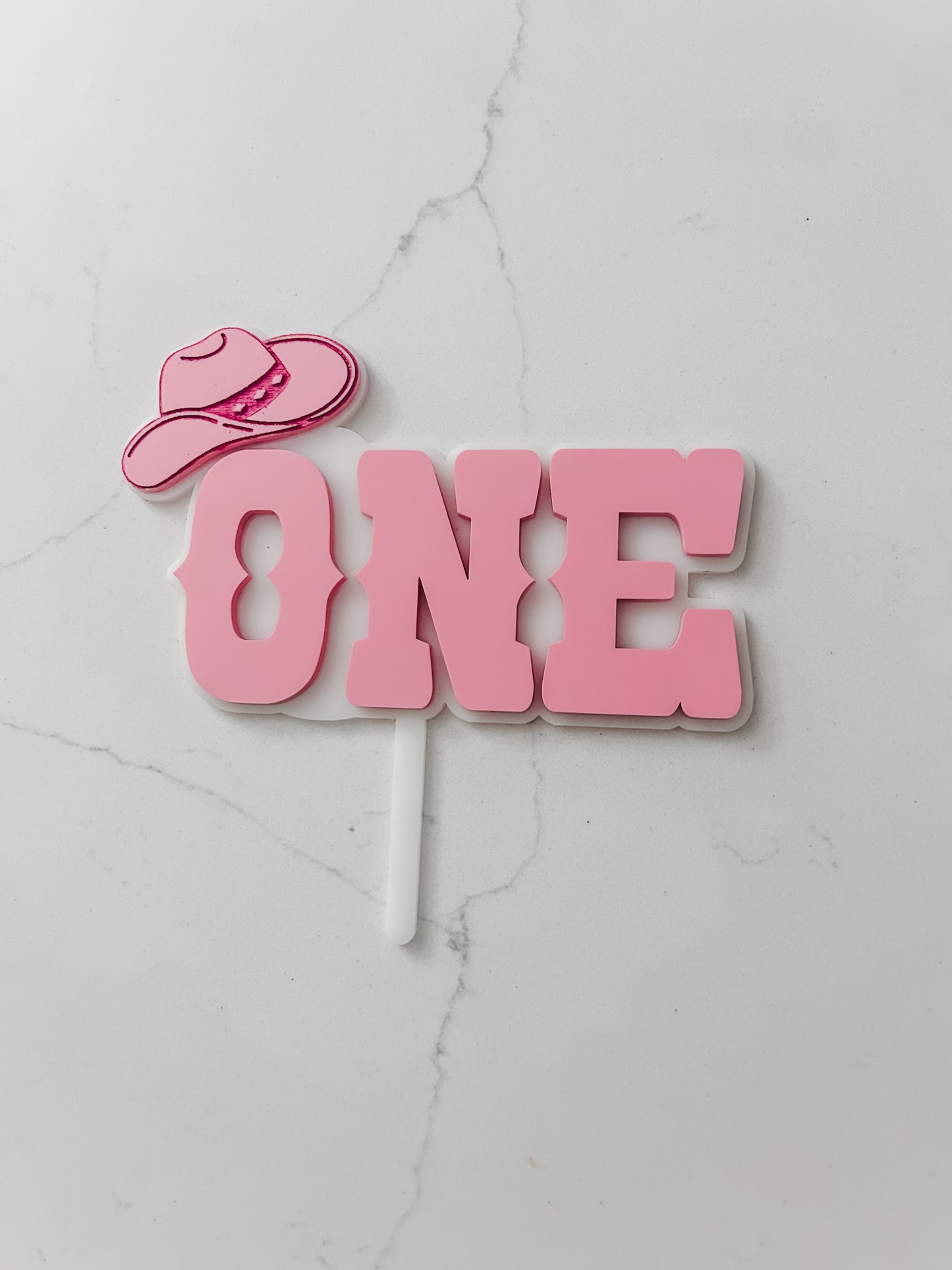Western Cowgirl - ONE - Cake Topper