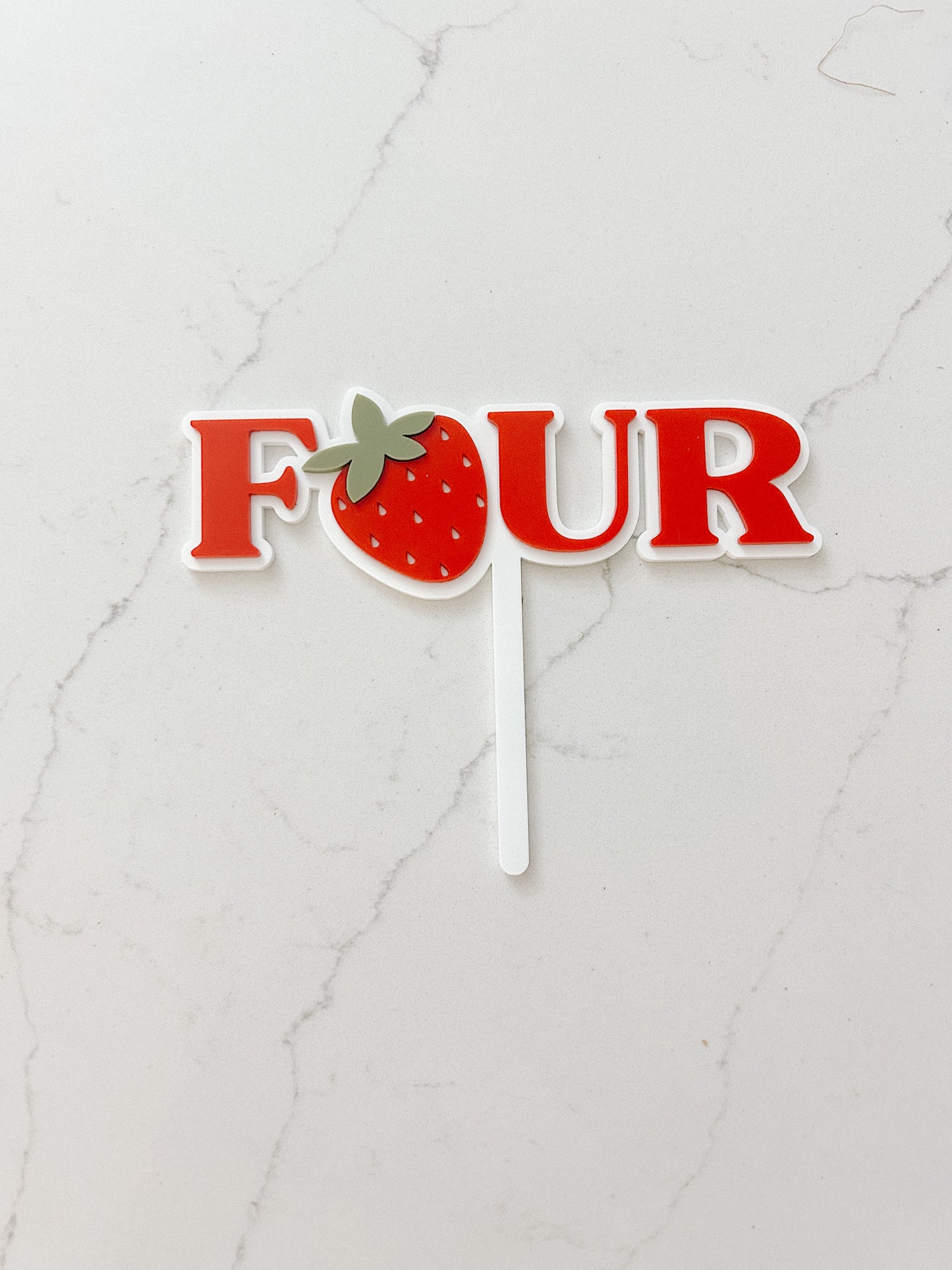 Strawberry - ONE - Cake Topper