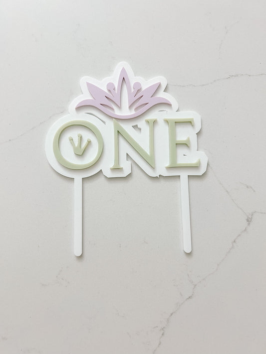 Princess & The Frog Themed - ONE - Cake Topper