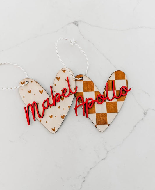 Wooden Valentine's Day - Gift Tags
