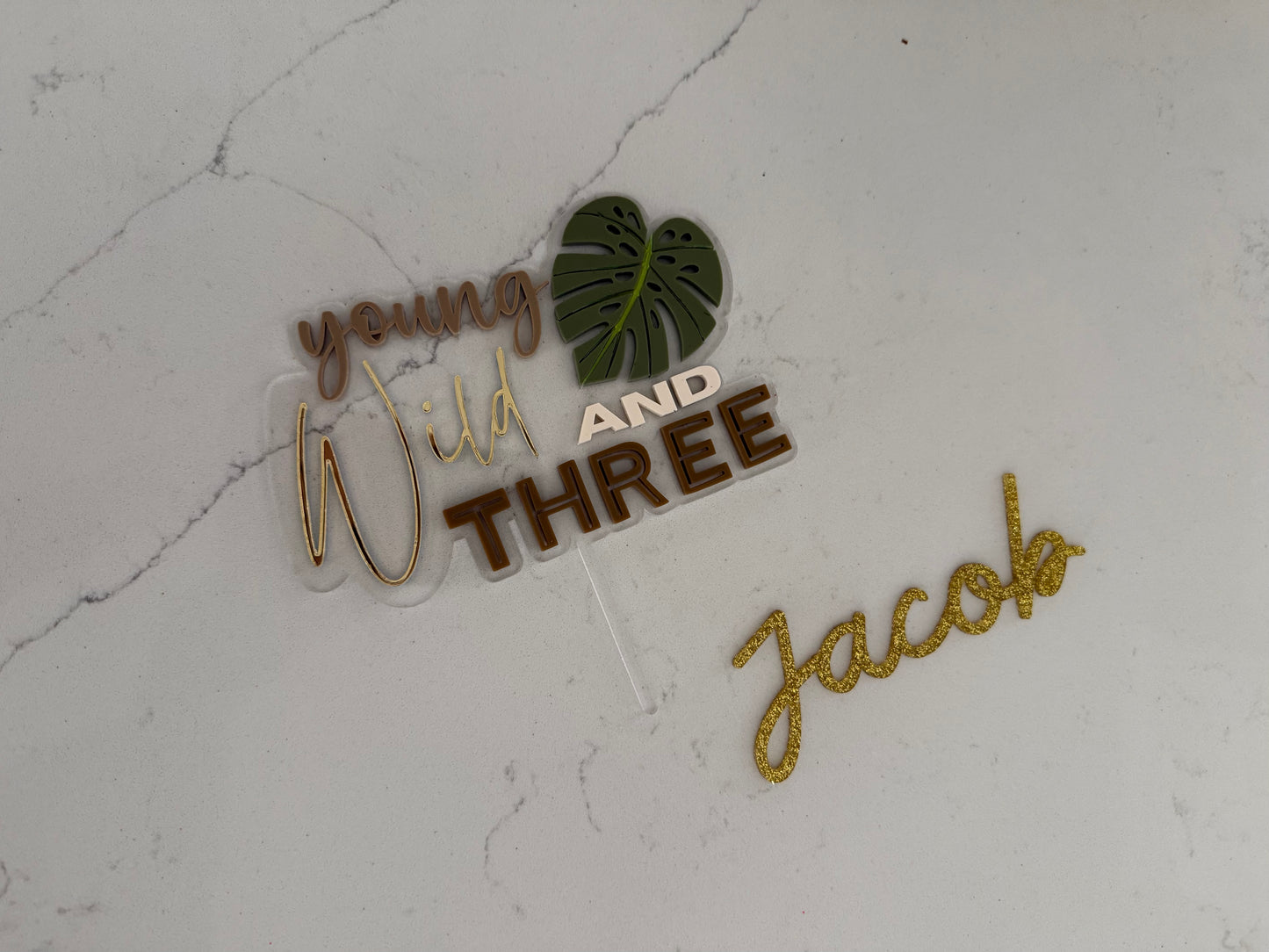 Young Wild & Three - Cake Topper